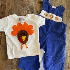 Thanksgiving shirt and romper.